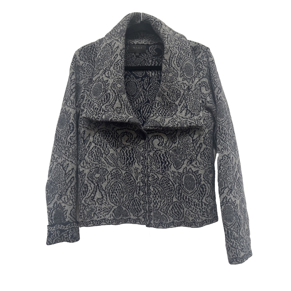 Mary Made In Italy Wool Sweater Jacket Size L Comfort‎ Style Warmth